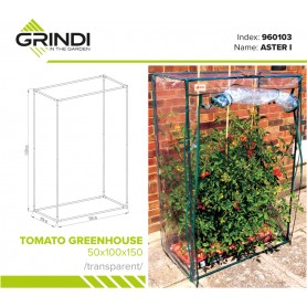 Tomaten Foliengewächshaus Treibhaus Pflanzenhaus - 50x100x150 - Transparent Grindi - 12