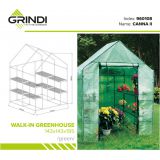 Foliengewächshaus Treibhaus Pflanzenhaus mit Regal - 143x143x195 - Grün Grindi - 16