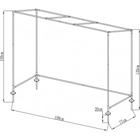 Tomaten Foliengewächshaus Treibhaus Pflanzenhaus - 200x78x130/150 - Grün Grindi - 6