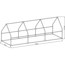 Foliengewächshaus Treibhaus Pflanzenhaus - für Blumen 270x92x92 Grindi - 12