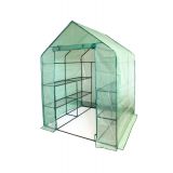 Foliengewächshaus Treibhaus Pflanzenhaus mit Regal - 143x143x195 - Grün Grindi - 1