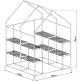 Foliengewächshaus Treibhaus Pflanzenhaus mit Regal - 143x143x195 - Grün Grindi - 15