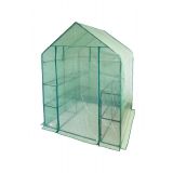 Foliengewächshaus Treibhaus Pflanzenhaus mit Regal - 143x143x195 - Grün Grindi - 2
