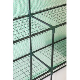 Foliengewächshaus Treibhaus Pflanzenhaus mit Regal - 143x143x195 - Grün Grindi - 7