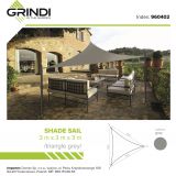 Sonnensegel Sonnenschutz Sonnendach UV-Schutz - dreieckig - grau Grindi - 4