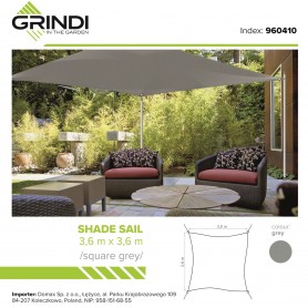 Sonnensegel Sonnenschutz Sonnendach UV-Schutz - rechteckig - grau Grindi - 7