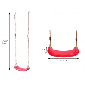 Kinderschaukel Brettschaukel Schaukelsitz rot - GHS Grindi - 3