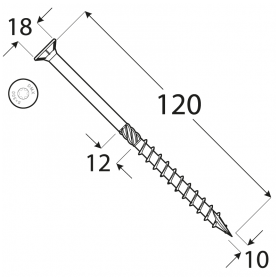 Holzbauschrauben mit Senkkopf CS - 10mm TORX - Zink galvanisiert DMX - 9