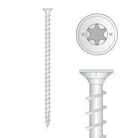 Konstruktionsschrauben Holz Senkkopf TORX Vollgewinde 10mm - CPS - 50 Stck. DMX - 3