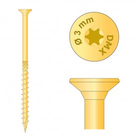 Holzbauschrauben mit Senkkopf CS 3mm - TORX Zink galvanisiert DMX - 4
