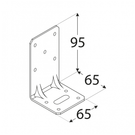 Holzverbinder Winkelverbinder mit Sicke 95x65x65x2,5 mm - KPK 3 Großpack DMX - 2