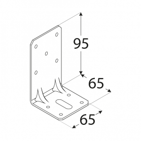 Holzverbinder Winkelverbinder mit Sicke 95x65x65x2,5 mm - KPK 3 Großpack DMX - 6