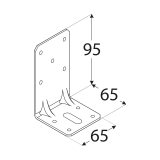 Holzverbinder Winkelverbinder mit Sicke 95x65x65x2,5 mm - KPK 3 Großpack DMX - 6