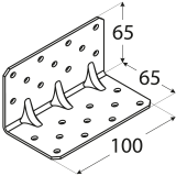 Winkelverbinder mit Sicke 65x65x100x2,5 mm -KPK 4 Großpack DMX - 2