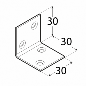 Holzverbinder Breitwinkel 30x30x30x1,5 mm weiss - KSB 1 Großpack DMX - 2