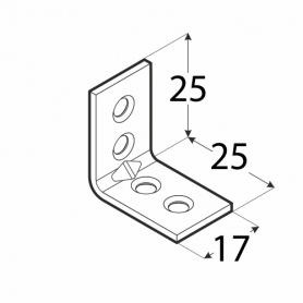 Holzverbinder Stuhlwinkel 25x25x17x1,5 mm weiss - KWB Großpack DMX - 2