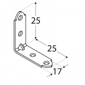 Winkelverbinder Holzverbinder Stuhlwinkel verzinkt 25x25x17x1,5 mm - KWO Großpack DMX - 2