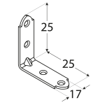 Winkelverbinder Holzverbinder Stuhlwinkel verzinkt 25x25x17x1,5 mm - KWO Großpack DMX - 2