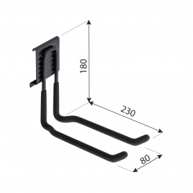 Gerätehalter für Set Goliat, Werkzeughalter, Garagen haken SGH11 - 230x80 Velano - 2