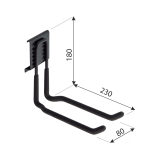 Gerätehalter für Set Goliat, Werkzeughalter, Garagen haken SGH11 - 230x80 Velano - 2