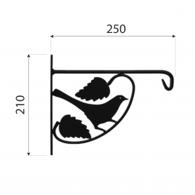 Blumenhalter, Wandblumenhalter, Blumentopfhalter - UK 3 Vogel 210x250 Velano - 3