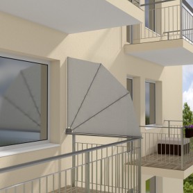 Terasse Markise Windschutz Seitenwand 140x140 - Bora, grau Grindi - 5