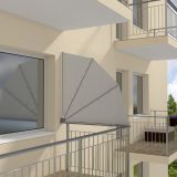 Terasse Markise Windschutz Seitenwand 140x140 - Bora, grau Grindi - 5