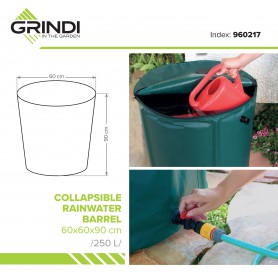 Regenwassertank Regentonne Regenwasserfass- 250L - Faltbar Grindi - 2