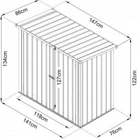 Metall-Gartenschrank 86x147x134 - Semi Grindi - 9