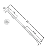 Holzbauschrauben Doppelgewinde für Aufsparrendämmung - TORX 8mm - Großpack 50 St. DMX - 2 Holzbauschrauben Doppelgewinde für Aufsparrendämmung - TORX 8mm - Großpack 50 St. DMX - 2