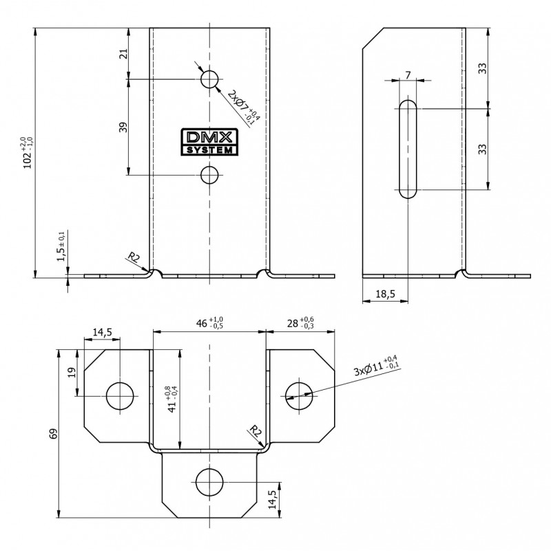 Stützenfuß - PSP DX 46x102x41x1,5 GRUNDLINE - 3