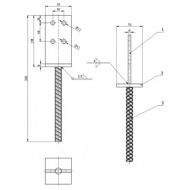 Stützenfuß zum Einlassen - PSW GRUNDLINE - 5