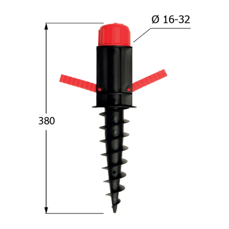 Schirmsockel Einschraub Bodenhülsen - PWA 16-32x380 GRUNDLINE - 2