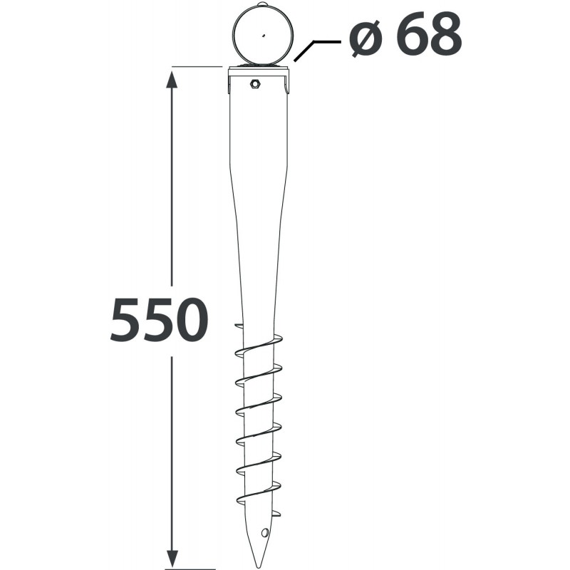 Einschraub Bodenhülsen Pfostenträger Feuerverzinkt - 68x550 PWO GRUNDLINE - 5