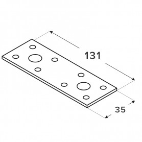 Flachverbinder Verbindungsplatte Holzverbinder - Dekorativ - schwarz - LP 1 DMX - 2