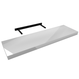 Regalbrett Wandregal Schweberegal - FSG, 79,5x23,5 cm - weiß hochglanz Velano - 1