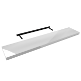 Regalbrett Wandregal Schweberegal - FSG, 118x23,5 cm - weiß hochglanz Velano - 1