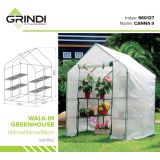 Foliengewächshaus Treibhaus Pflanzenhaus mit Regal - 143x143x195 - weiss Grindi - 6