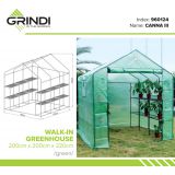 Foliengewächshaus Treibhaus Pflanzenhaus mit Regal - 200x200x220 - grün Grindi - 15