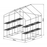 Foliengewächshaus Treibhaus Pflanzenhaus mit Regal - 200x200x220 - grün Grindi - 14