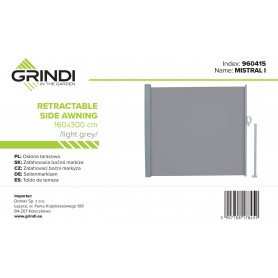 Terasse Markise Windschutz Trennwand 160x300 Grau - Mistral Grindi - 9