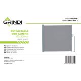 Terasse Markise Windschutz Trennwand 160x300 Grau - Mistral Grindi - 9