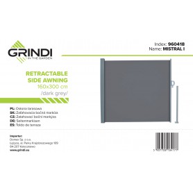 Terasse Markise Windschutz Seitenwand 160x300 - Mistral, Dunkelgrau Grindi - 11