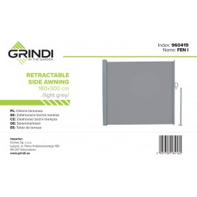 Terasse Markise Windschutz Seitenwand 180x300 - Fen, grau Grindi - 9