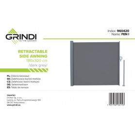 Terasse Markise Windschutz Seitenwand 180x300 - Fen, dunkelgrau Grindi - 11