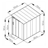Gerätehaus Geräteschuppen Gartenhaus aus Metall - Salix 150x194x187 Grindi - 3