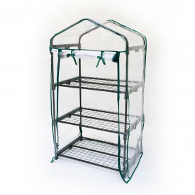 Foliengewächshaus Treibhaus Pflanzenhaus - mit 3 Gitterböden 70x50x125 Grindi - 3