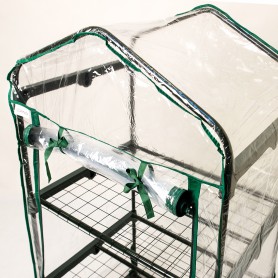 Foliengewächshaus Treibhaus Pflanzenhaus - mit 3 Gitterböden 70x50x125 Grindi - 4