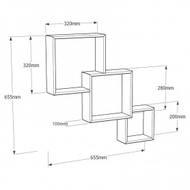 Wand-Regal-Set, Modulfächer, Regalsysteme, Hängeregale - FIS 320/280/200 Velano - 8