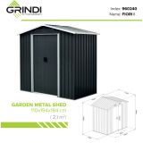 Gerätehaus Geräteschuppen Gartenhaus aus Metall - Fiori I - 110x194x184 Grindi - 9
